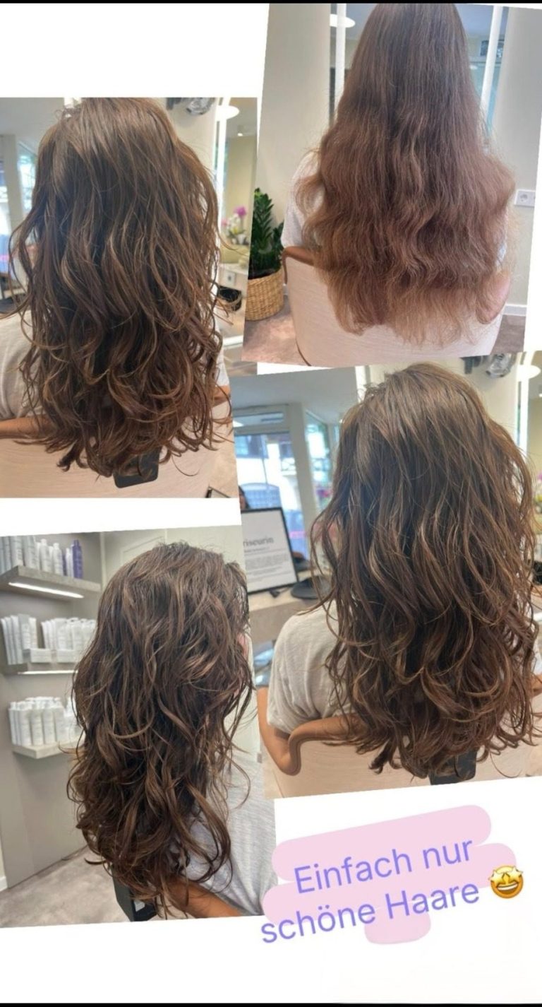 hier sieht man ein Bild von braunen lockigen Haaren vorher-nachher